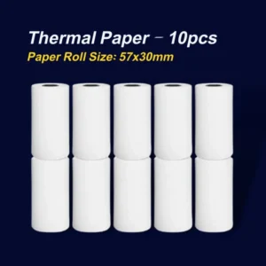 10pcs 57*30mm Thermal Paper Rolls for 58mm POS Printer, Receipt Printer, Mini Thermal Printer - White